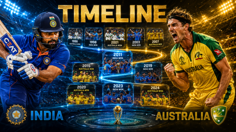 India National Cricket Team Vs Australian Men's Cricket Team Timeline