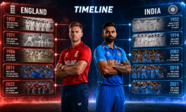 England Cricket Team Vs India National Cricket Team Timeline