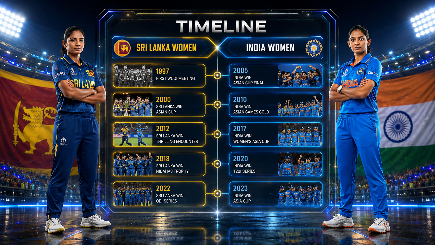 Sri Lanka Women Vs India Women's National Cricket Team Timeline