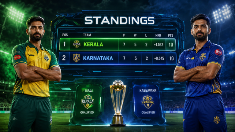 Read more about the article Kerala Cricket Team Vs Karnataka Cricket Team Standings