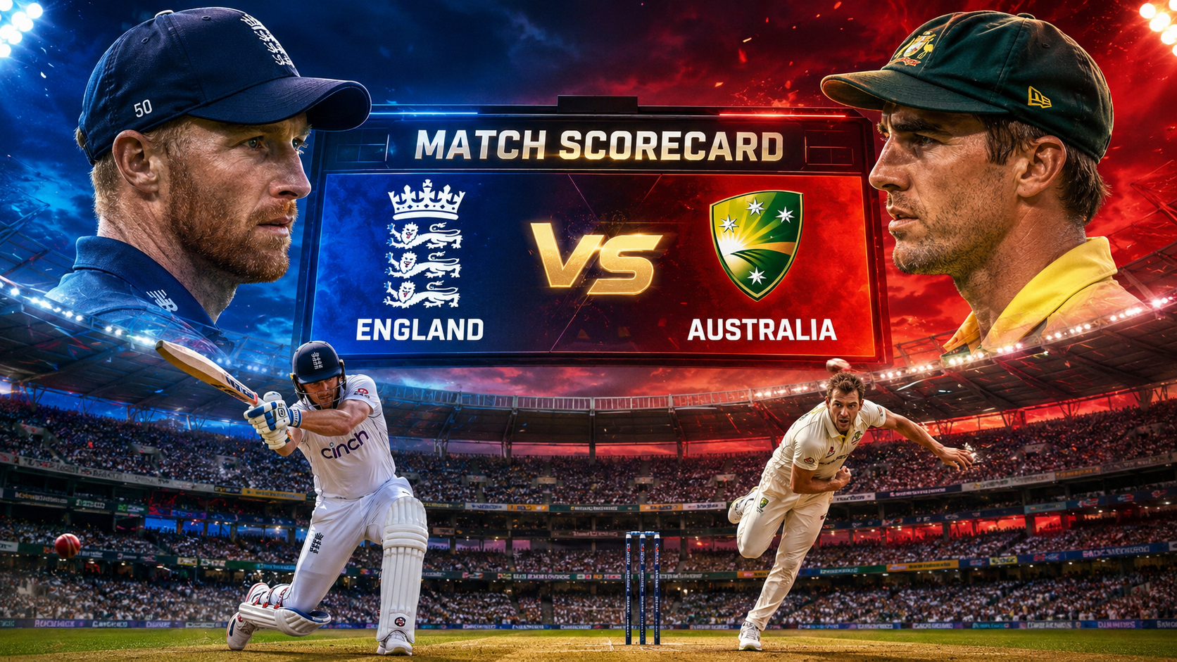 England Cricket Team vs Australian Men’s Cricket Team Match Scorecard